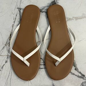 White and Tan Lauren Conrad Sandals